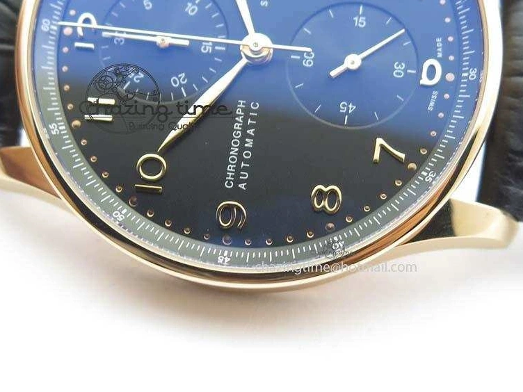 MIROTIME 0301 Portuguese Chrono RG IW371415 ZF 1:1 Best Edition Black Dial On Black Leather Strap A79350 (Slim Movement) FashionForward 7264